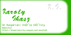 karoly ihasz business card